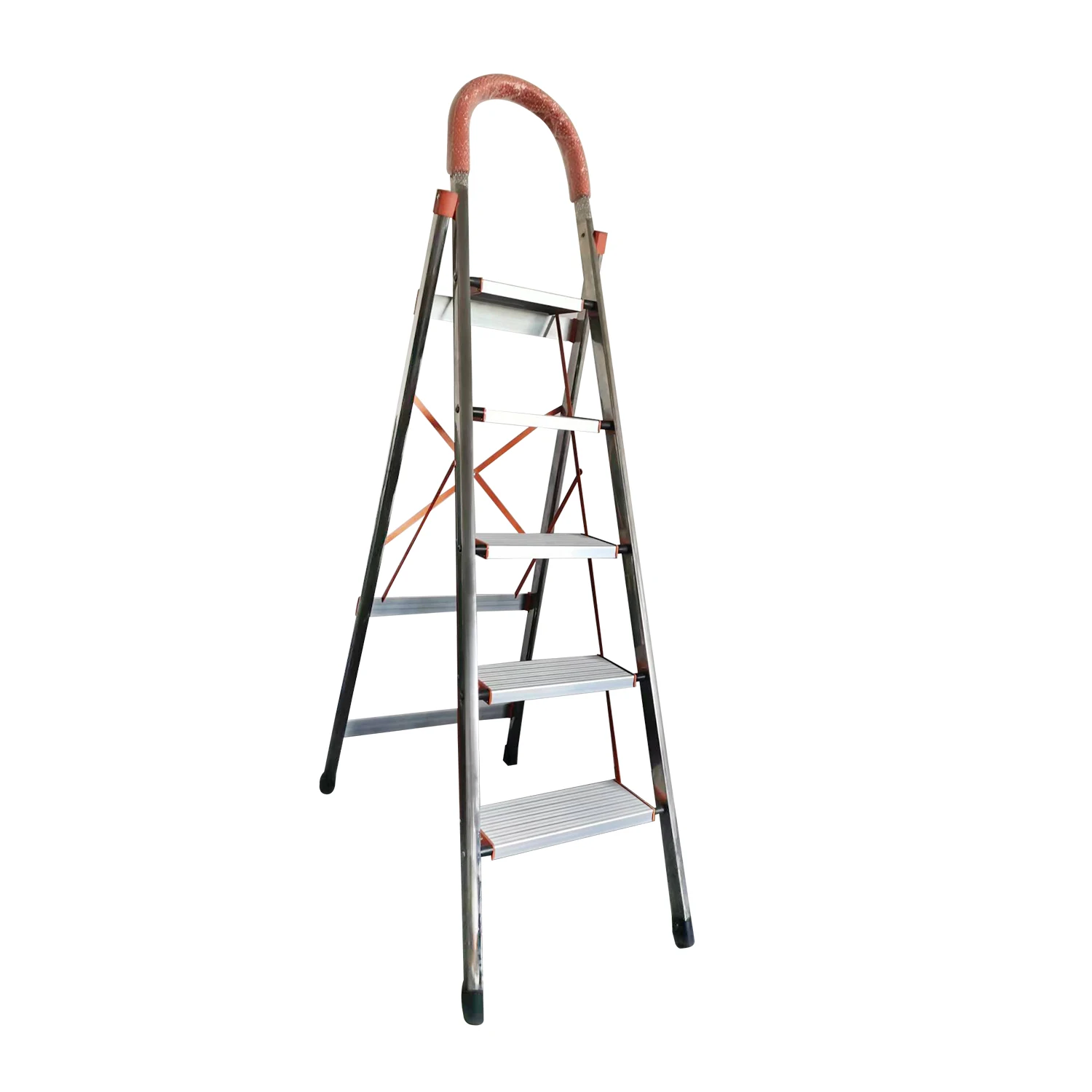 Stainless steel ladder with 5 steps Folding Step Household Ladder With EN131 china ladders wholesale