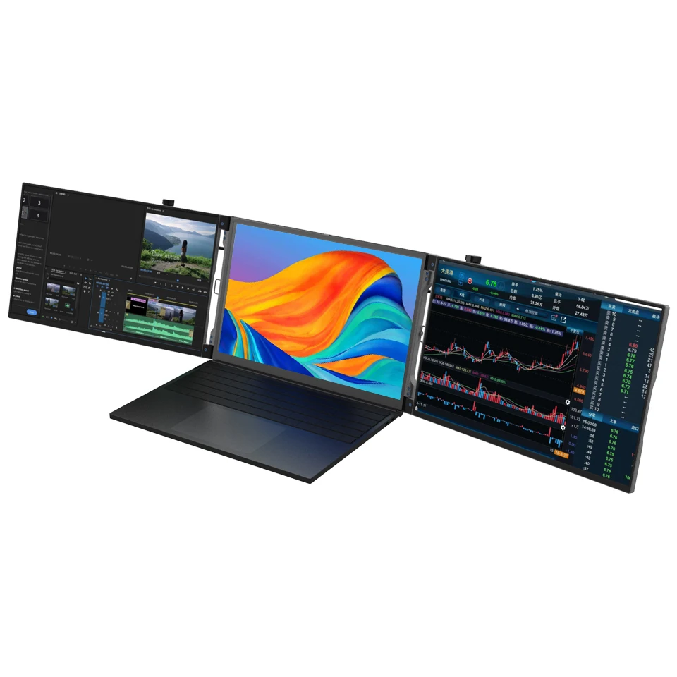 Wholesale portable dual triple screen laptop monitor extension tri screen