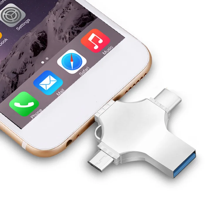 Лидер продаж Amazon, 4 в 1, Usb 256, ГБ, Usb флэш-накопители для мобильных телефонов, ноутбуков, мгновенное обмен или передача файлов