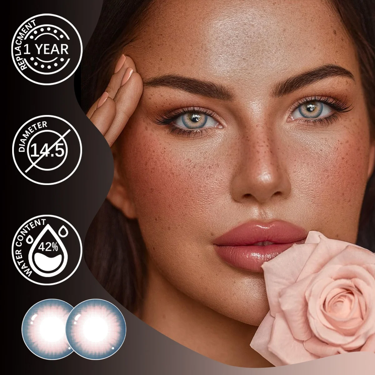 2024 Lady Color yearly Contact Lens Wholesale Natural Colors Eye Fashion Natural soft Colored Contact Lenses