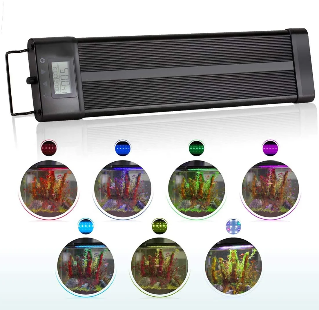 
IP68 32W 60cm LED aquarium led light reef fresh water grow plant light timer dim LCD dawn dusk coral high power full spectrum 