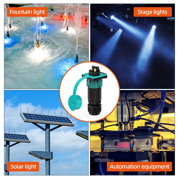 EW-M23MP 2/3/4/5Poles Best  Flange Type Connector Mount Panel Male Female Wire Cable Backlight Led Ip68 Waterproof Connector