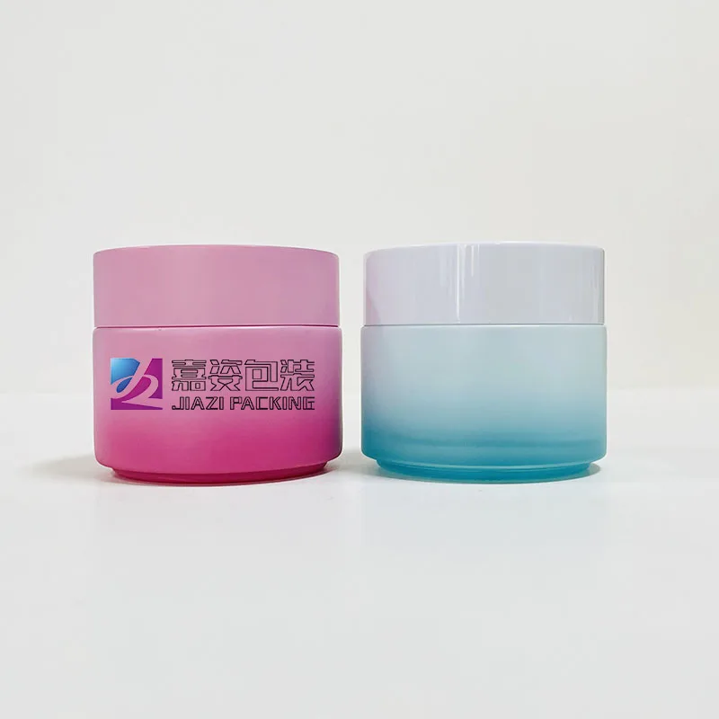 hot sale big body butter container 100 ml 200 g 2 oz beautiful skin care cream glass concentrate jars with lids for cosmetic