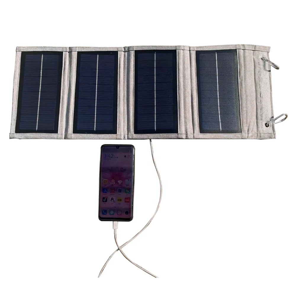 Portable folding solar panel Mobile smart phone charger bag with USB port for all