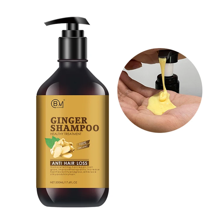 Private label organic anti dandruff prevent hair loss promote hair growth ginger shampoo