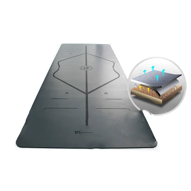 New Safety Polyurethaanrubber Polyurethane Sublimation Natural  Sheets Custom Logo Mat Yoga Mats Embossed Pu Rubber Yoga Mat