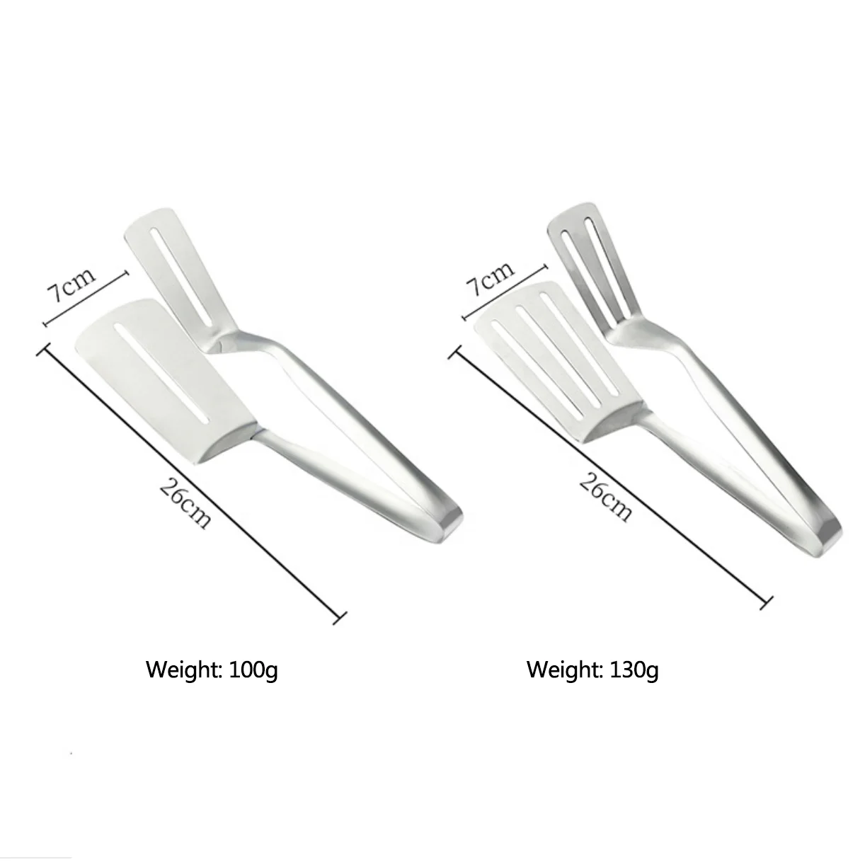 Multifunction Double Sided Kitchen Spatula Portable Stainless Steel Fish Spatula Helpful Frying Spatula