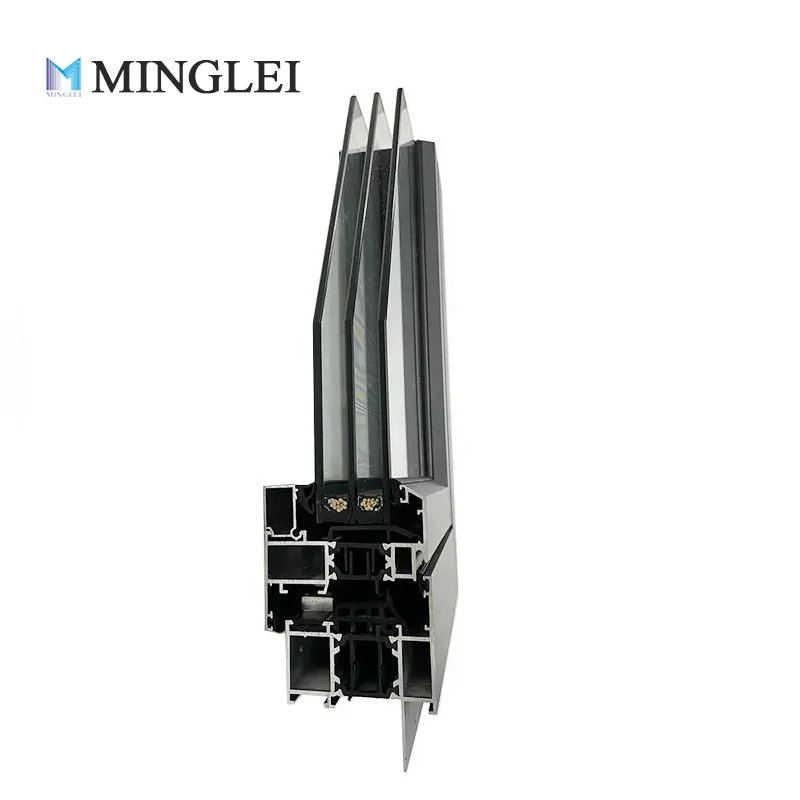 Minglei Morden Design High Quality Triple Pane Aluminum Window Narrow Frame Tilt Turn Casement Windows