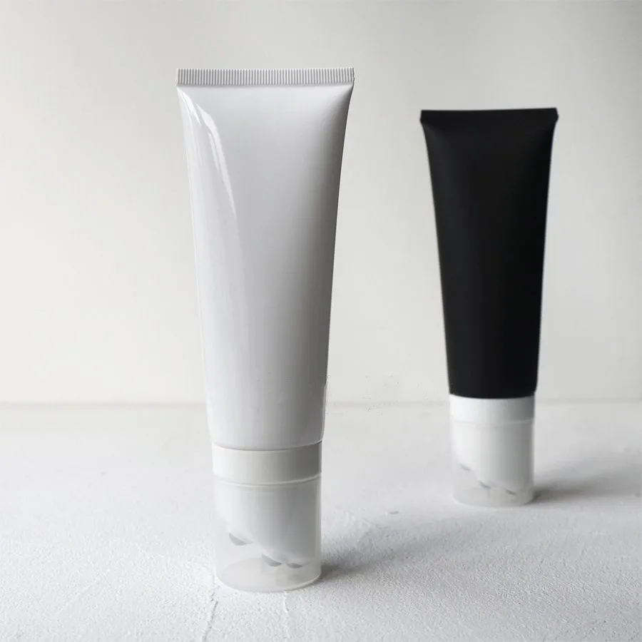 Massage Cream Body Lotion Roller Ball Plastic Squeeze Tube PE 100g 100ml Empty White Black Cosmetic Packaging Screen Printing