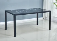 Современный роскошный обеденный стол на 4 - 6 мест из нержавеющей стали с мраморным верхом, обеденный стол из закаленного стекла