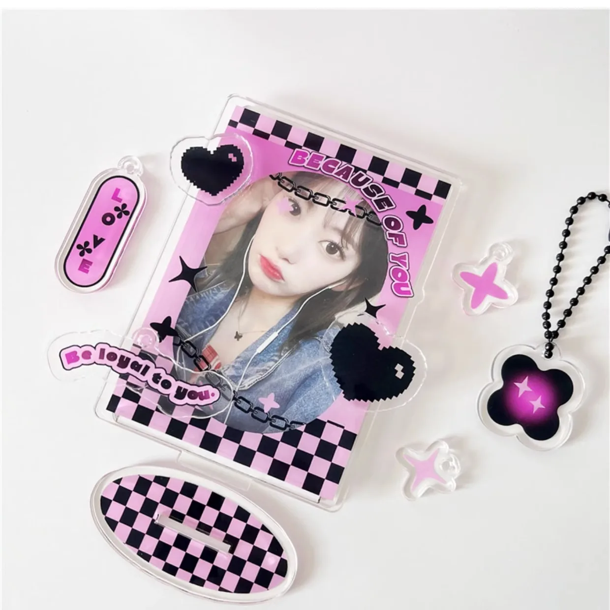 Custom Ins Transparent Custom 3 inch Acrylic Photocard Holder Cute Design Plastic Acrylic Photo Card Holder
