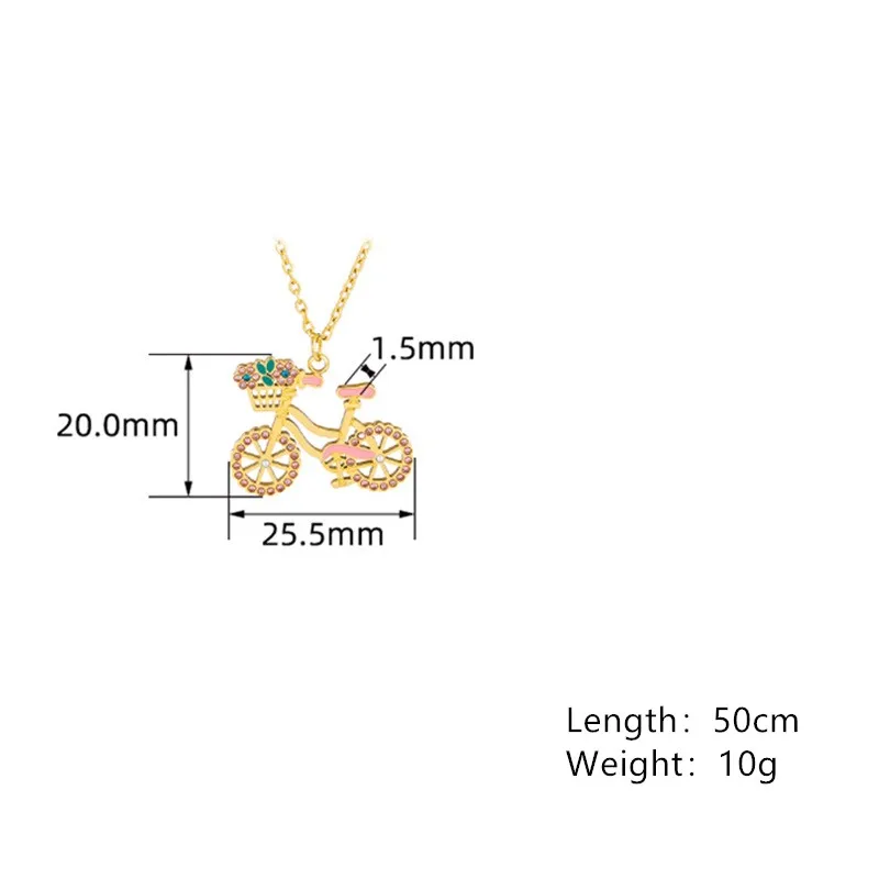 Pendant Necklace Jewelry Fashion Bicycle Charm Waterproof Titanium Steel PVD Coated Necklace New Style Jewelry for Women