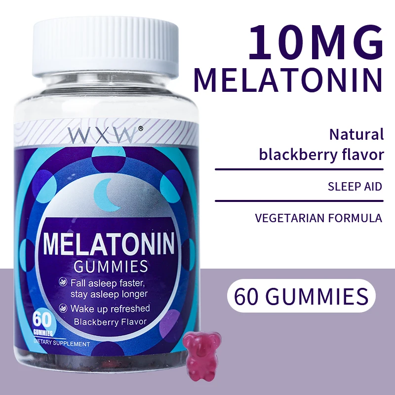 WXW High Quality Blackberry Flavor Melatonin Gummies In Stock Sleep Gummies Support Fall Asleep Faster