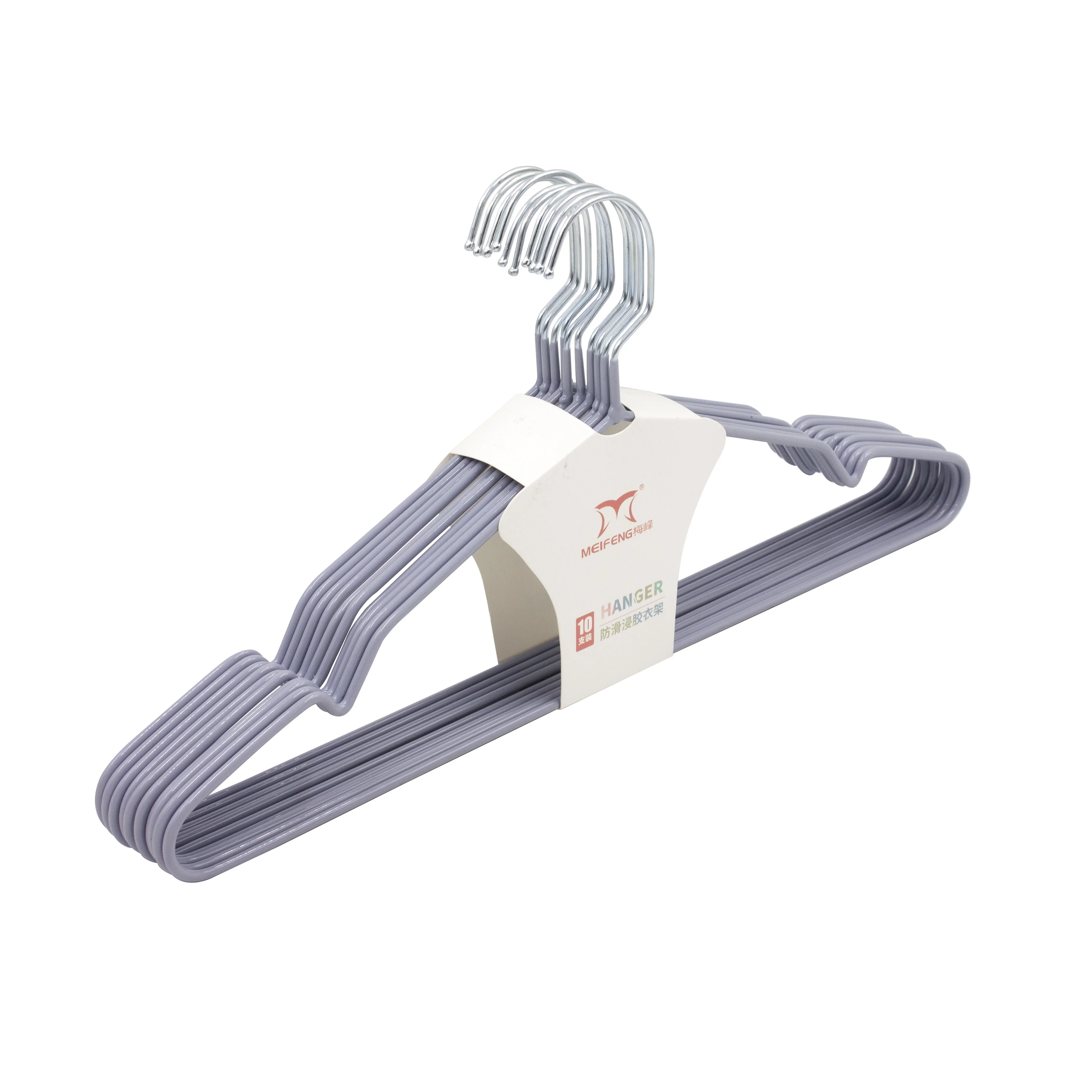 
Cheap Colorful Non Slip Space Saving PVC Coated Metal Clothes Hanger 