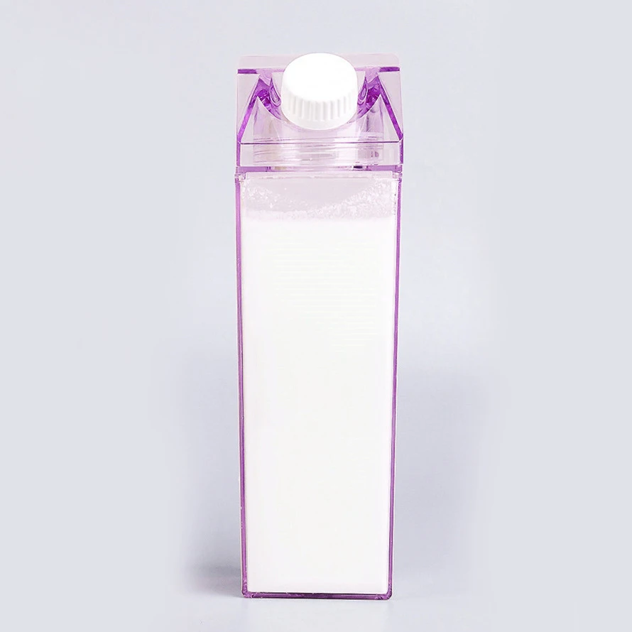 
1000ml Custom Transparent Clear Plastic Milk Carton Water Bottle 