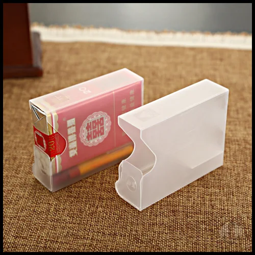 
1PCs Portable Transparent Plastic Cigarette Case Box with Smoke Lighter Anti-pressure Lighters Storage Holder Smoking Gadget 