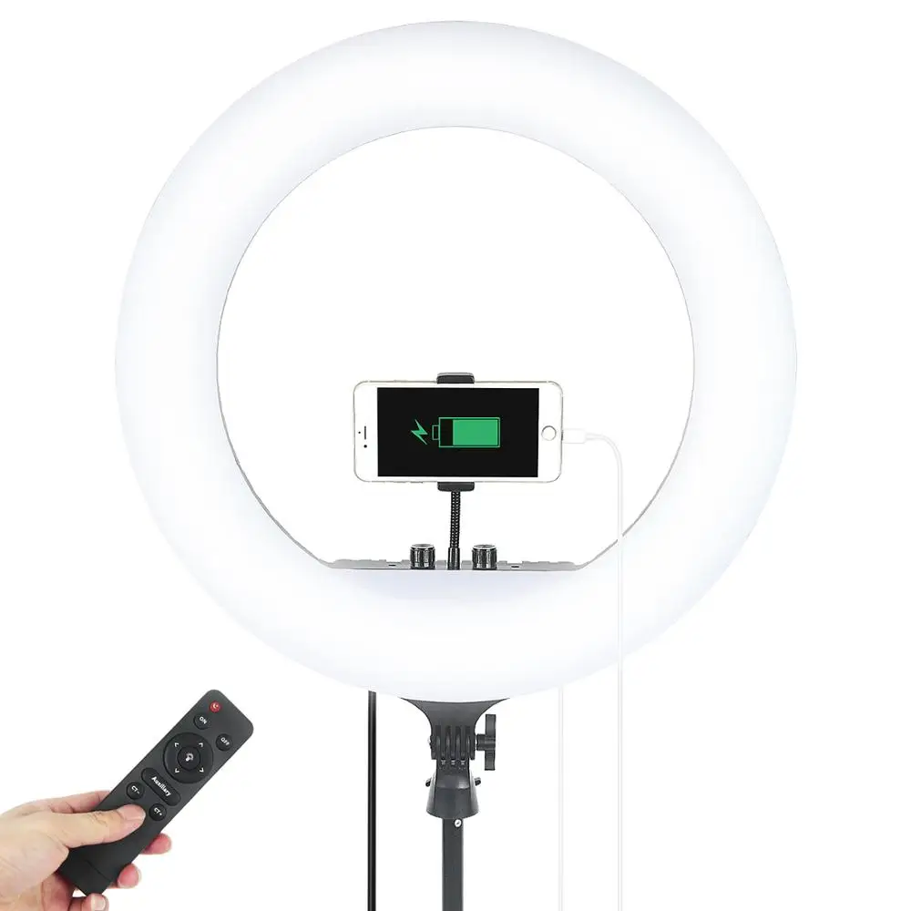 
Dropshipping FOSOTO FT-45 18 Inch LED Ring Light Photography Lighting Lamp With Tripod Stand For youtube makeup live streaming 