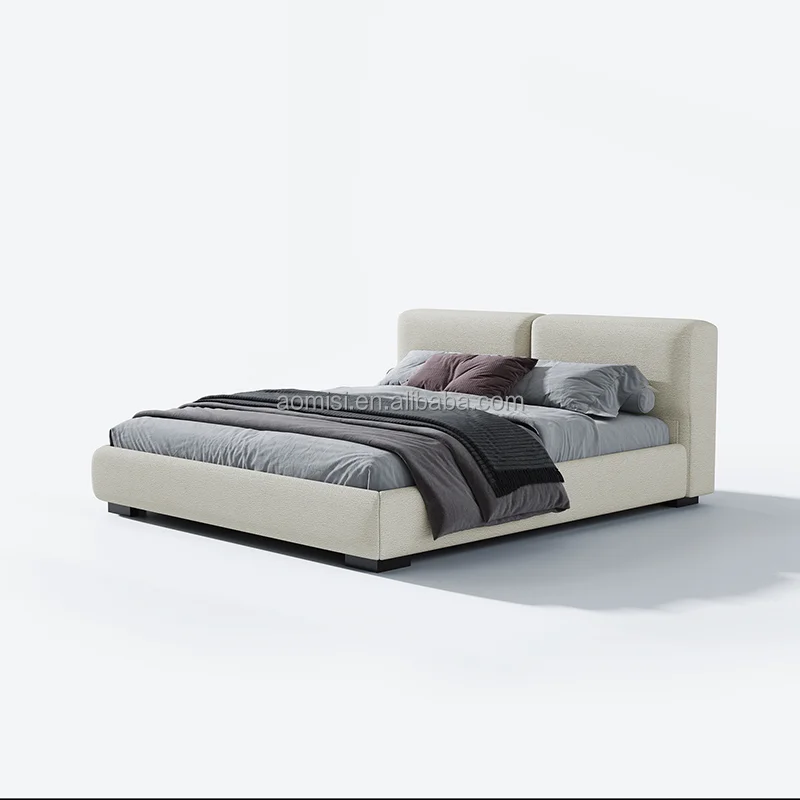 AOMISI CASA Modern Design Bedroom Upholstered Bed Wood Frame With Cloth 1.8 M Double Bed Hotel Bedroom Furniture