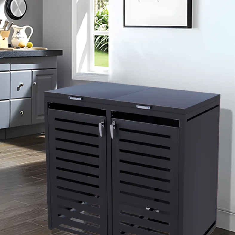 waterproof fireproof aluminum garbage box rubbish can trash can dustbin cover enclosure