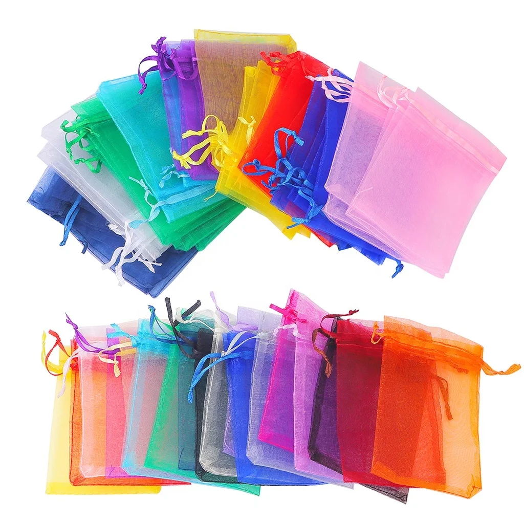 9*12CM Manufacturer Mesh Organza Pouches Cosmetic Bottle Packaging Bag Small Jewelry Drawstring Organza Drawstring Bags