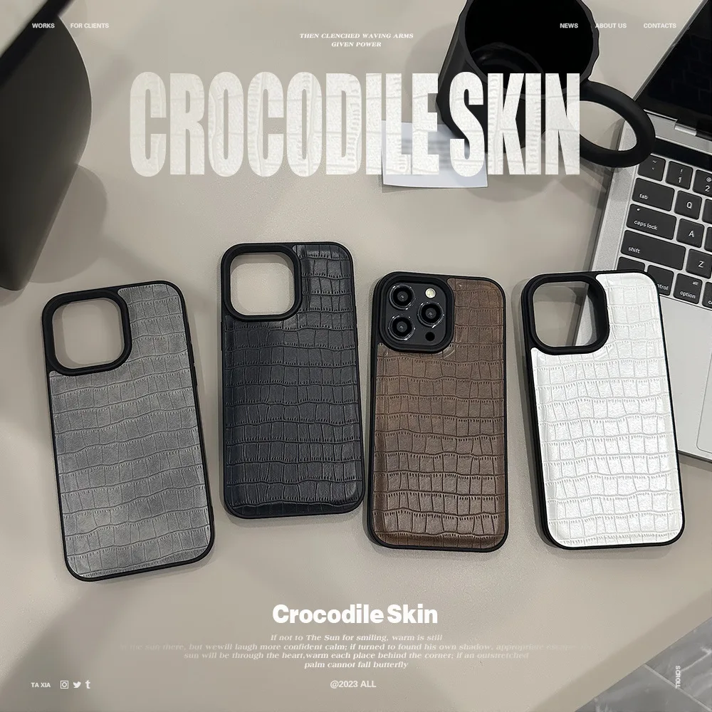 Luxury Alligator Skin Protection Case 15 Phone Cases TPU 1.5MM Phone Cases For iPhone 15 Pro Max