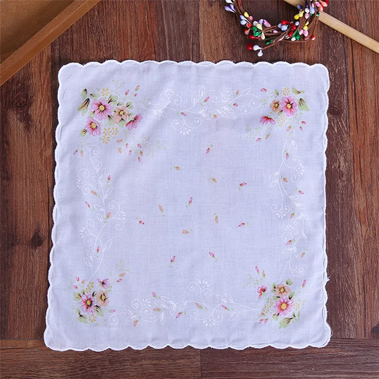 
Fashionable 100% cotton lady handkerchief woven printing square handkerchief 
