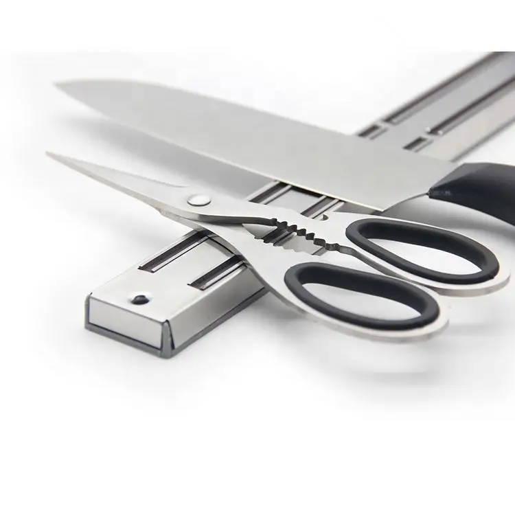 18 Inch Kitchen Stainless Steel Magnetic Knife Holder Magnetic Knife Block with Plastic Support