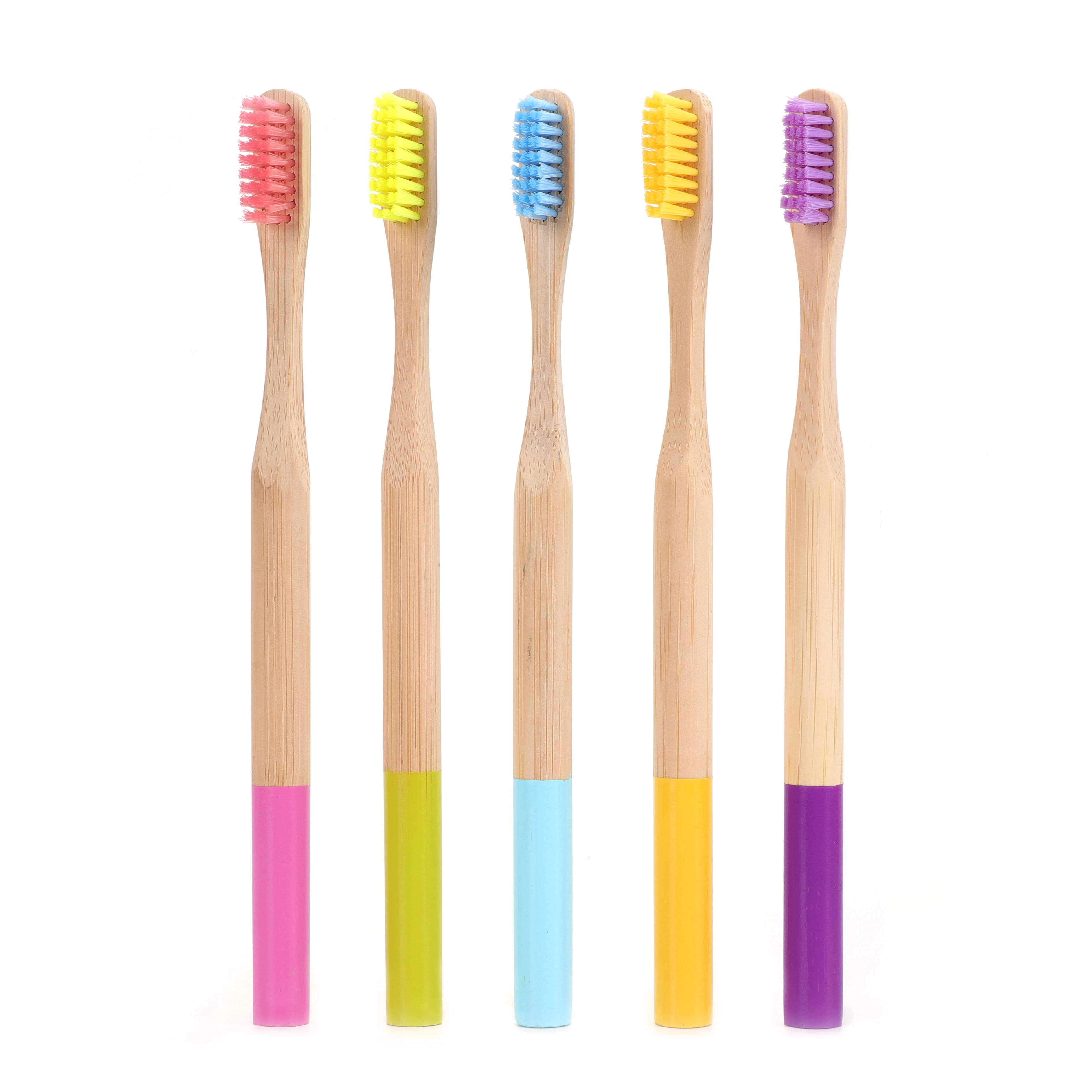 wholesale high quality bamboo toothbrush  reusable  rainbow natural tooth brush