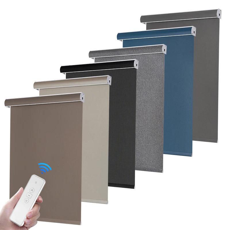 Motorized roll up solar powered motor  roller blinds for windows