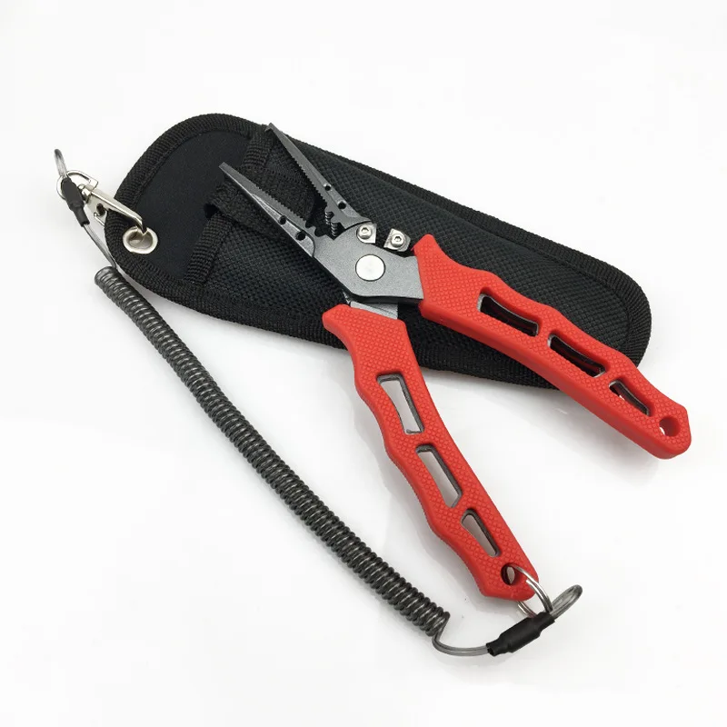 Amazon Hot Selling Aluminum Alloy Split Ring Saltwater  Fishing Pliers With Tungsten Carbide Cutters