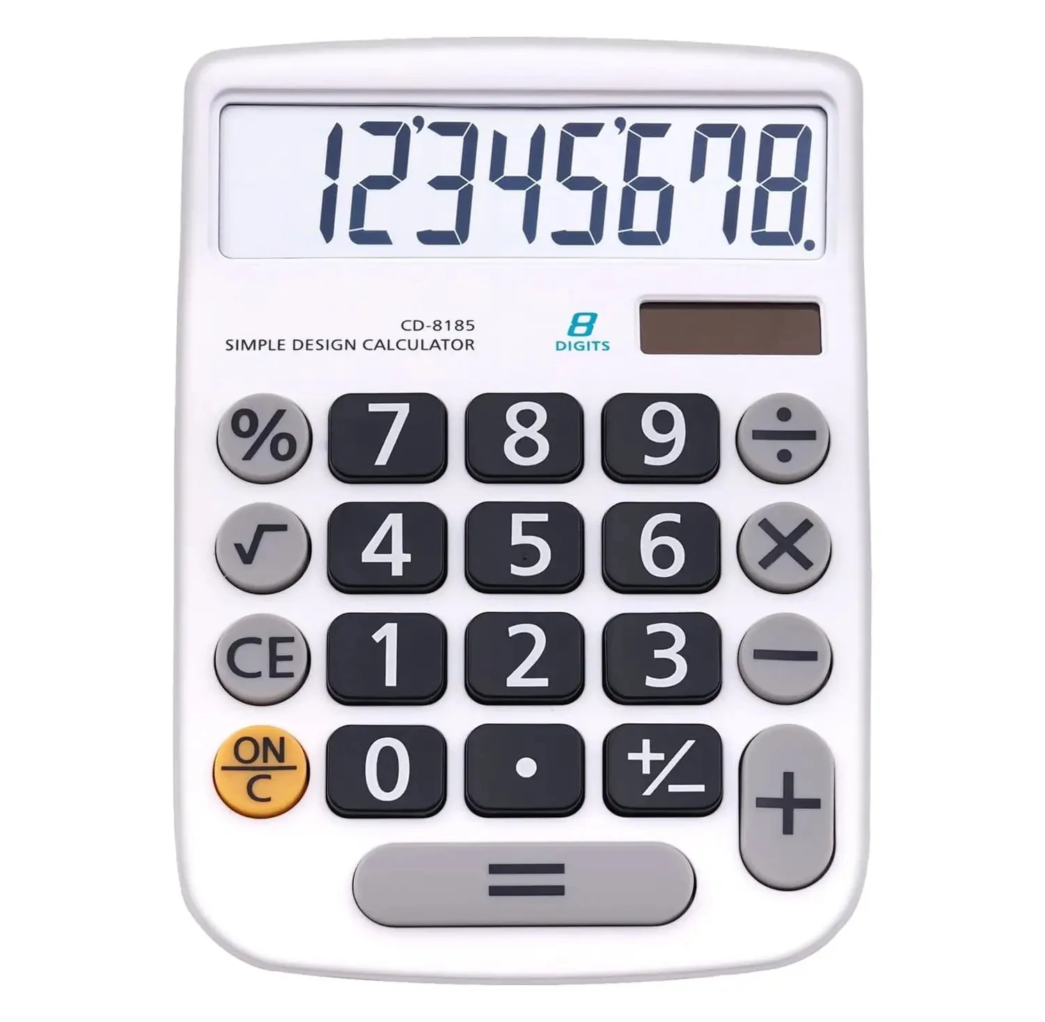 Simple Design Dual Power Solar Energy 8 Digit Electronic Desktop Calculator with Big Buttons