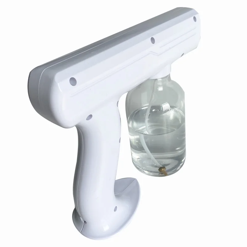 
High Pressure Wireless Rechargeable Atomizing Sanitizing Blue Ray Nano Sprayer Gun For Home Outdoor School 