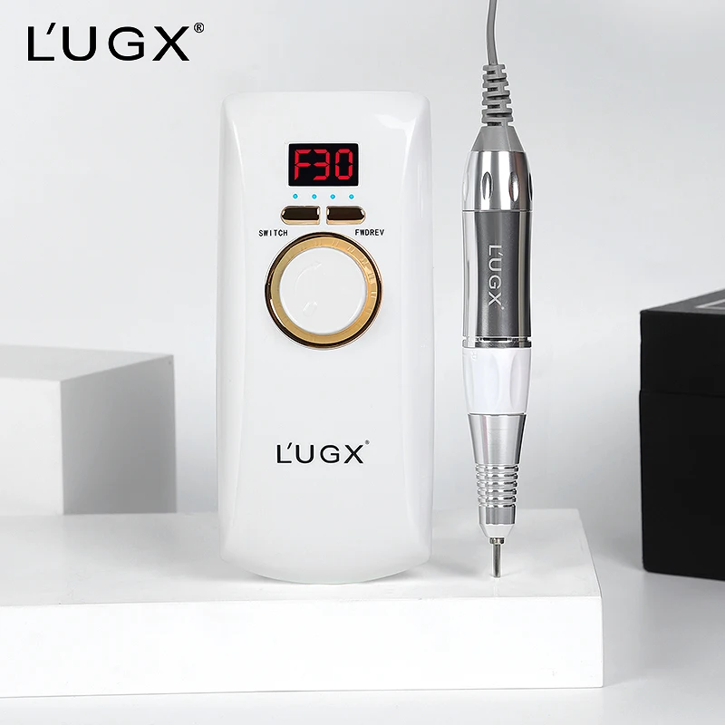 LUGX Custom Logo 30000 rpm Profesional Acrylic Cordless Rechargeable Professional Electric Portable Nail Drill Machine