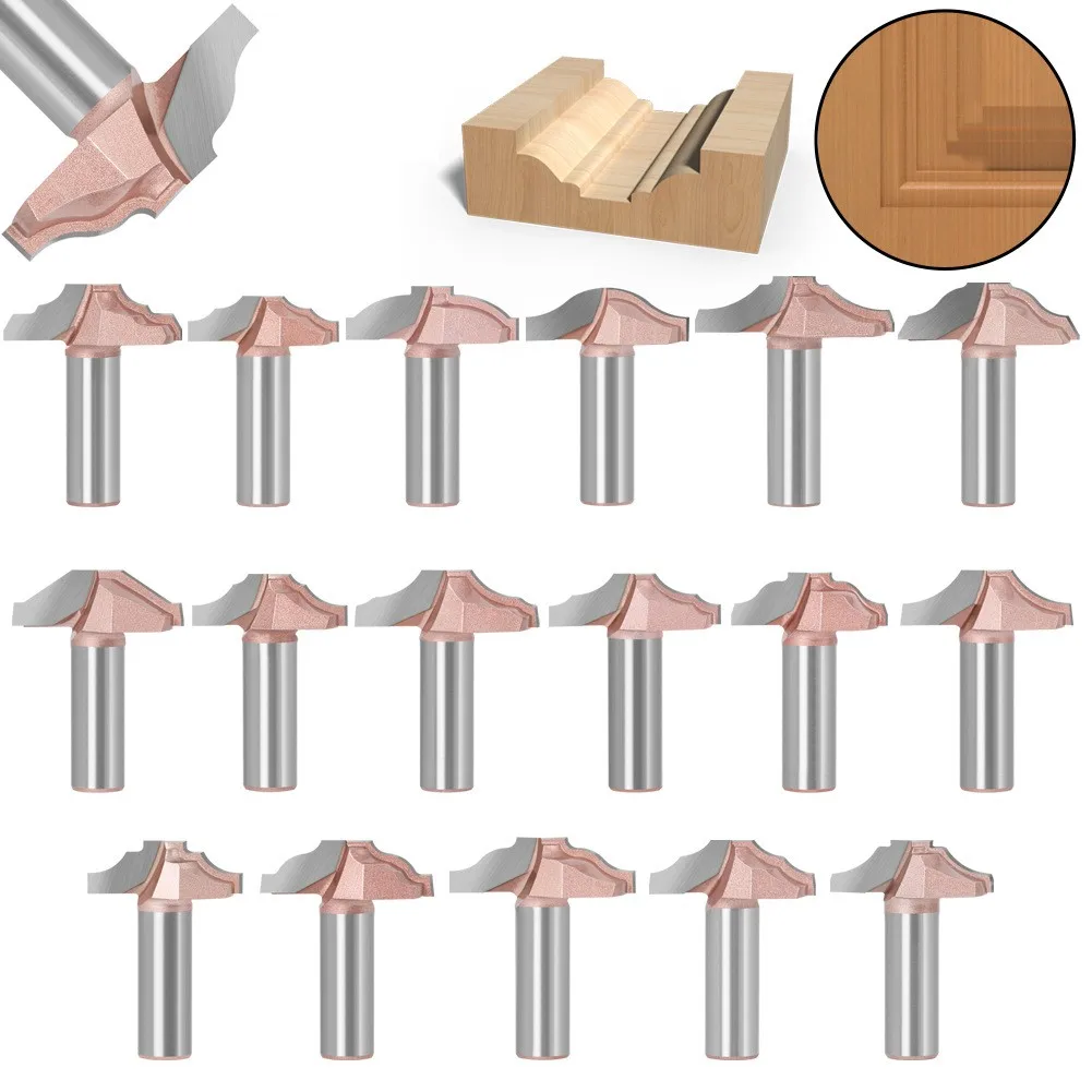 D1/2 Industrial grade cabinet door panel milling cutter flower shaped router bit for woodworking  trimming and carving machine