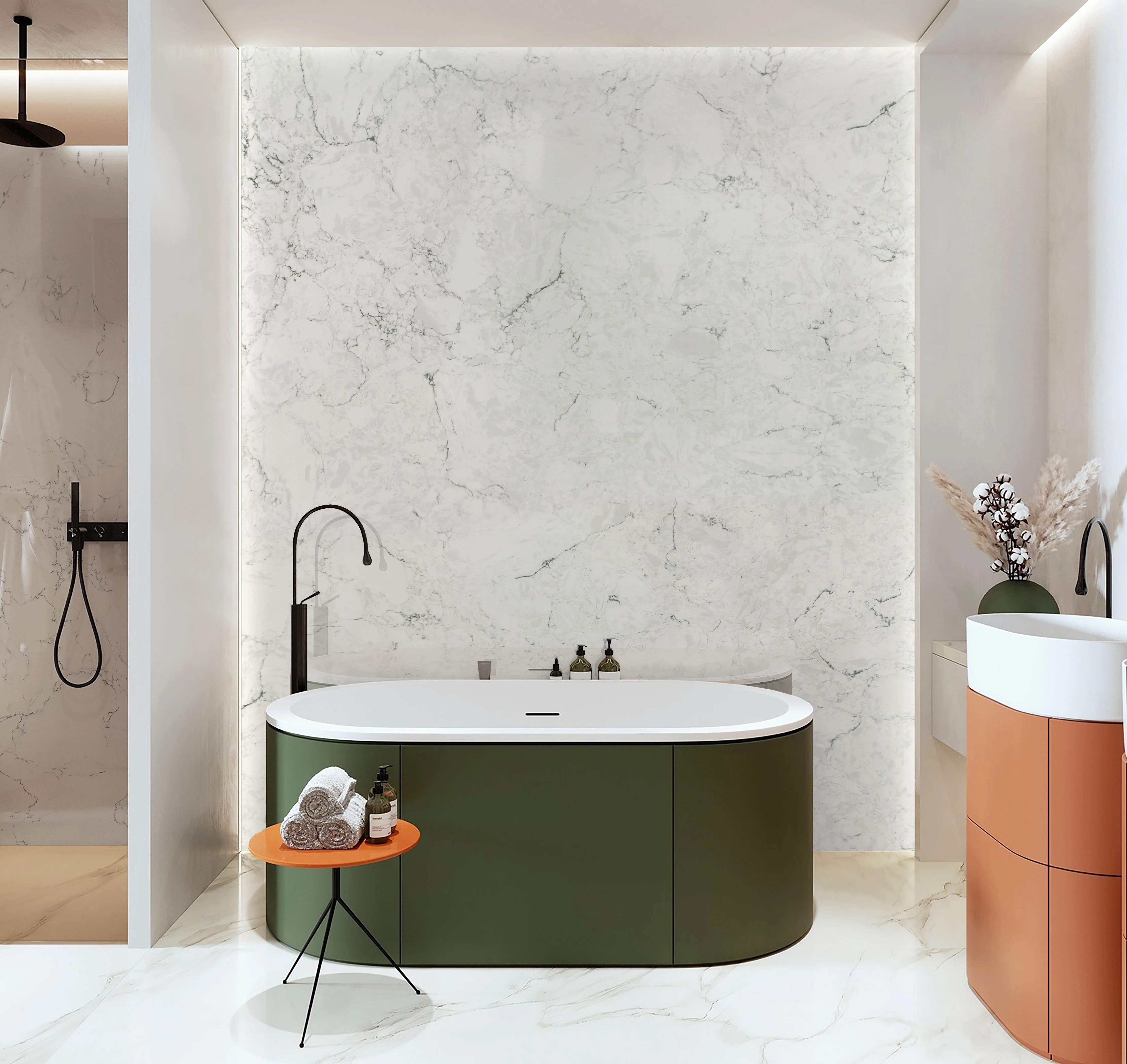 High performance car showroom bathroom artificial marble floor tiles