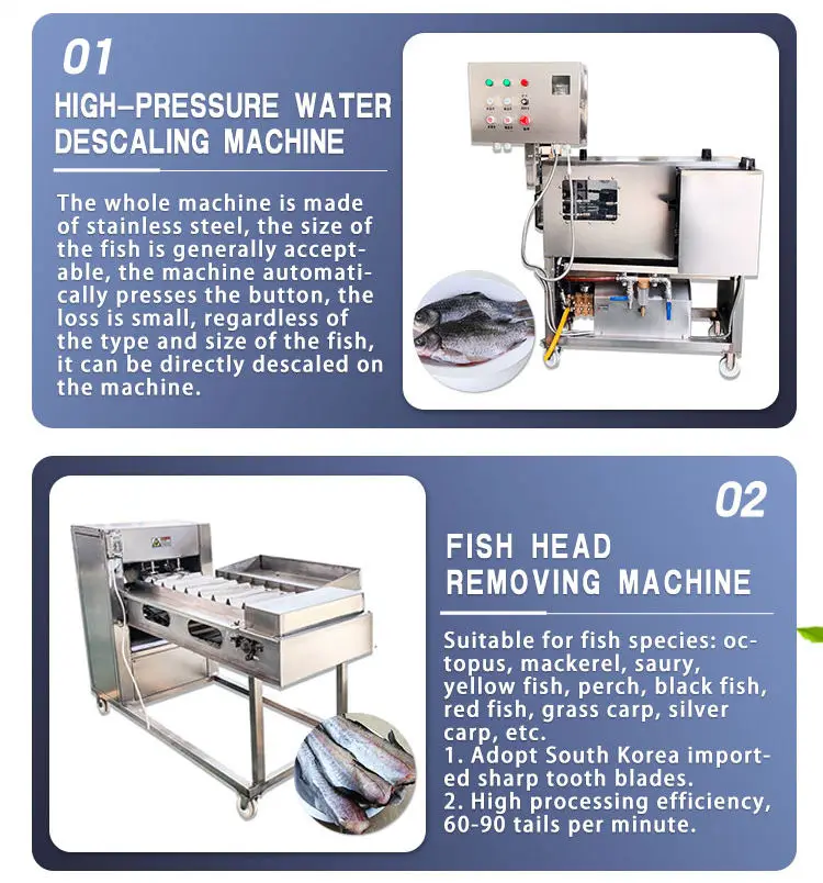 High quality and high efficiency fish processing machine sardine sardine fish salmon cod tilapia turnkey fish processing machine