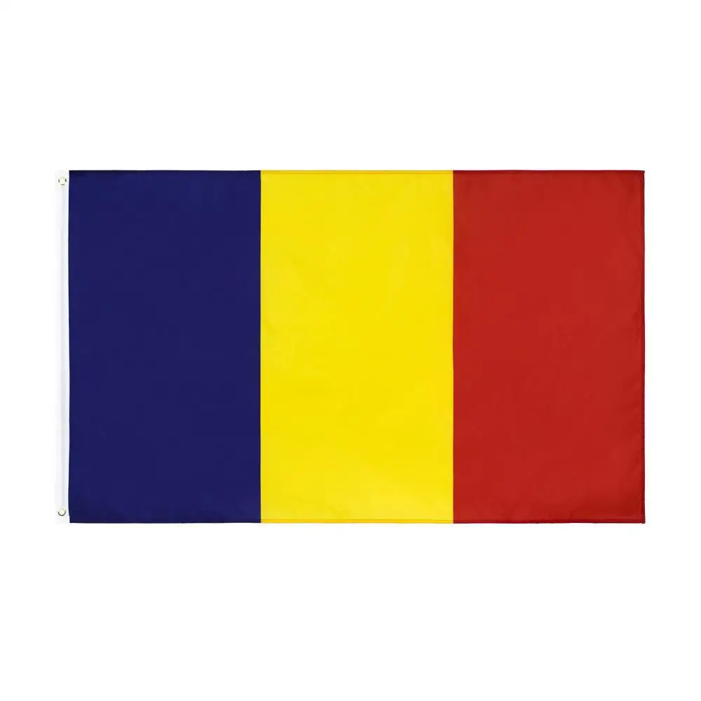 Оптовая продажа логотип на заказ 3x5 футов 90x150 см синий желтый красный ROU Romania Национальный флаг страны