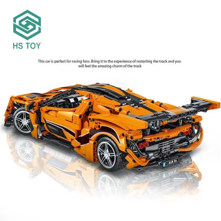 HS 1:14 Scale Orange Technol RC Mould King Mini Brick Car Building Set Other Toy Vehicles Plastic For Sale
