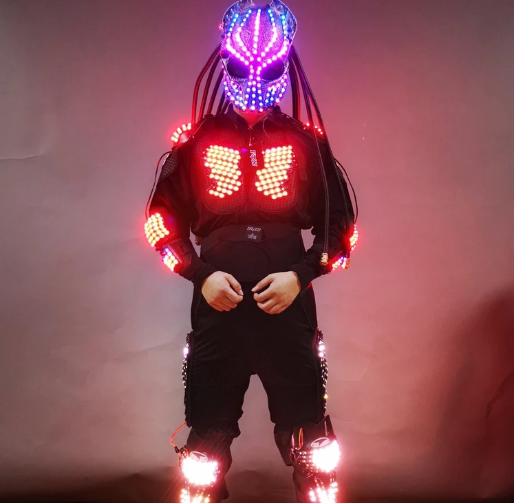RICHSHINING RGB светодиодный светящийся робот костюм для сценического выступления DJ Хэллоуин и Новогодние вечеринки в ночных клубных барах