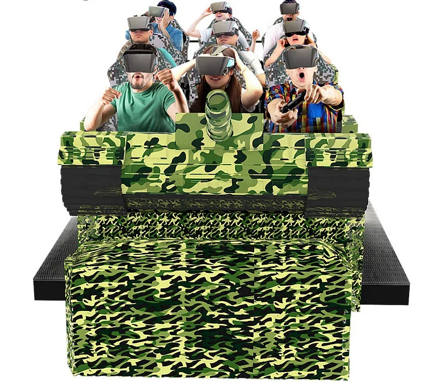 Arcade Virtual Reality Electric Tank 9d Simulator 9d VR Motion Chairs Roller Coaster Manufacturer Exporters