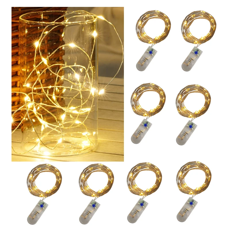 Гирляндой на батарейках водонепроницаемый светодиодные гирлянды 20 Led мини Firefly огни с таймером для новогодних праздников, свадебной