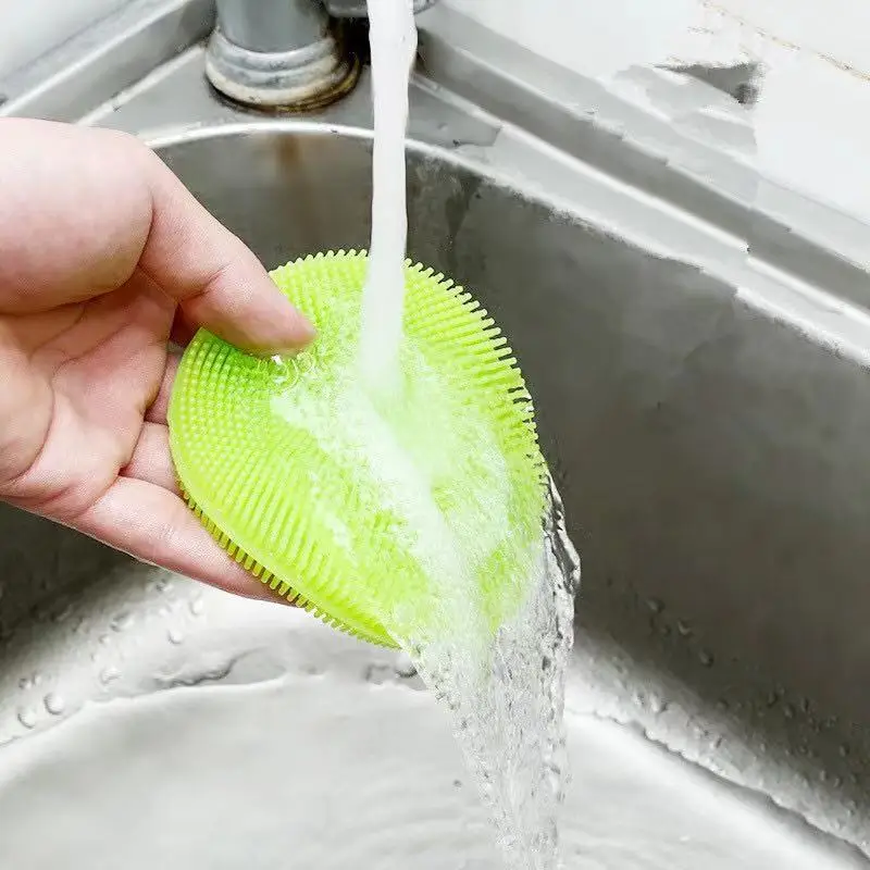 
Round thickened silica cleansing brush repeatingly use pot and bowl melon fruit and vegetable cleaning brush 