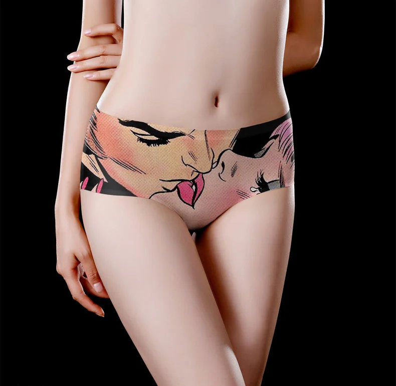 Low MOQ Factory custom print 3d panties super soft ladies sexy underwear women accepted customized OEM