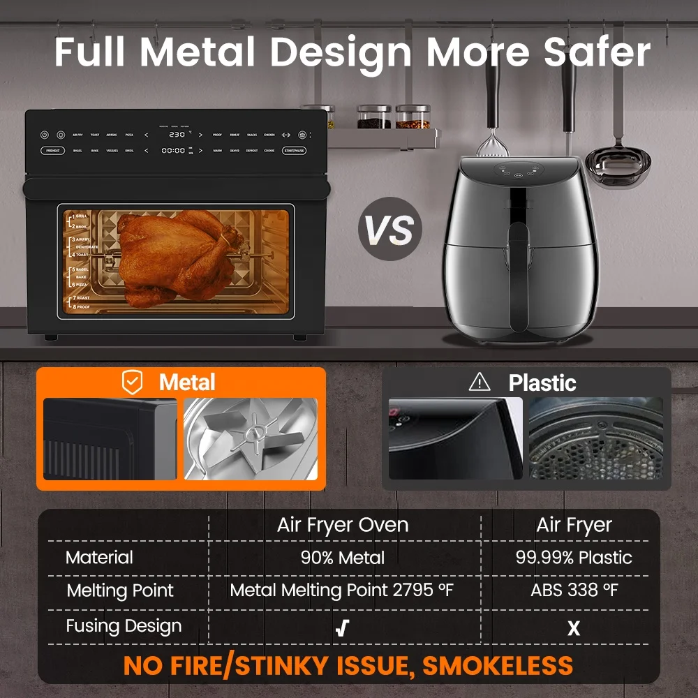 30 liter air circulation MultiFunctional Electric Digital Dual Cook Oil Free Healthy Smart Air Fryer Toaster Oven