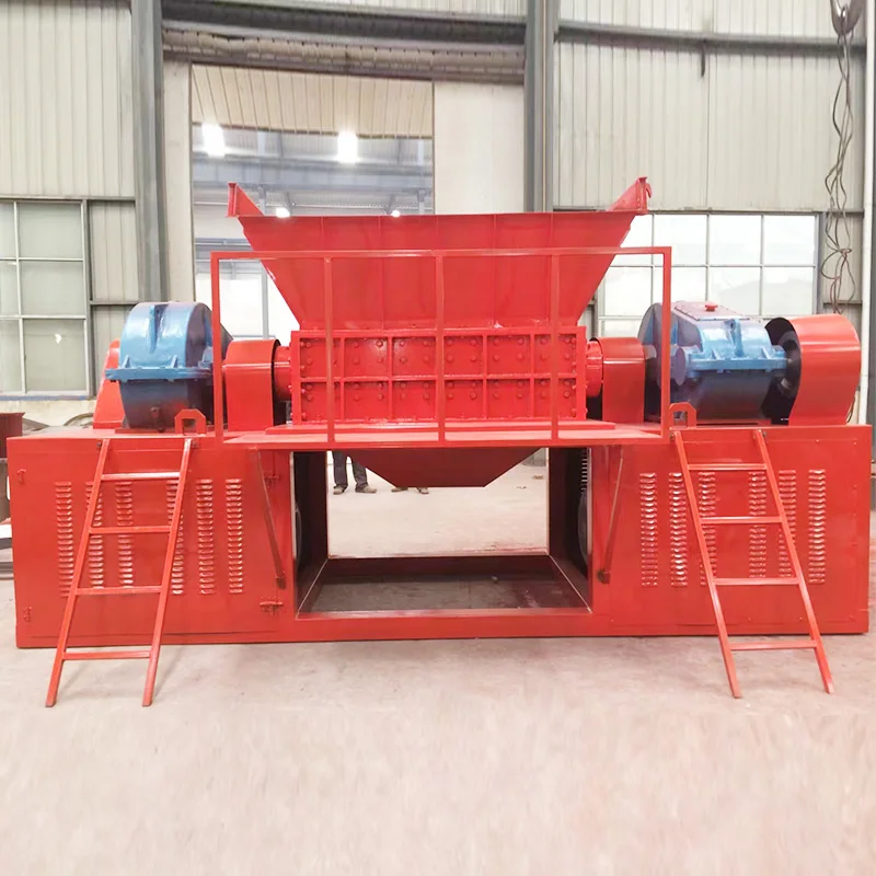 Whole waste tyre shredder cutter machine automatic scrap tire crushing equipment line