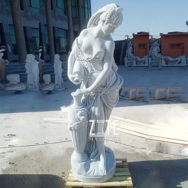 Outdoor decoration life-size Sexy marble woman statue