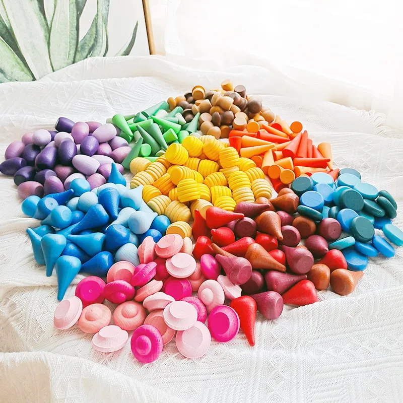 Blocks Cones Droplets Honeycomb Mushroom Popular Happy Kid Intelligent game Educational Wooden Learning Maze Toys For Children