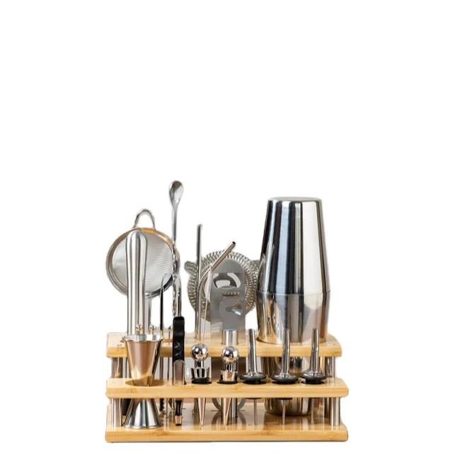MCSS  Top Seller Various Colors Styles Double Wall Recipe Shakers Cocktail Maker Bar Tools Set Stainless Steel Barwar