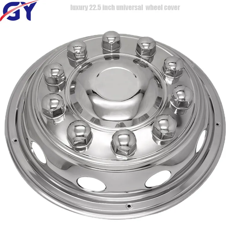 luxury 22.5  inch truck passenger car trailer market universal rear wheel stainless steel wheel cover