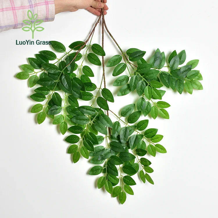 12 Pieces Plant Artificial Jujube Branch Green Leaves
